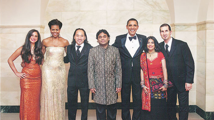 Rahman Performed at a White House state dinner arranged by US President Barack Obama