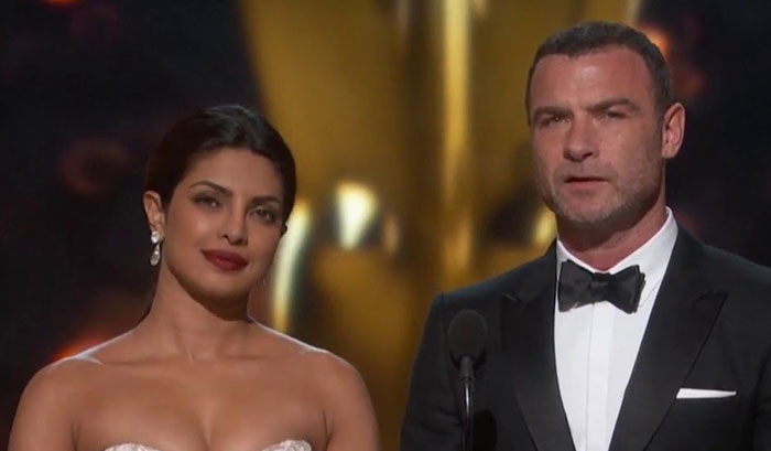 Chopra presented the award for Best Film Editing at the 88th Academy Awards.